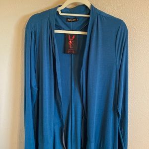 Reborn Teal and Gray Duster cardigan size 2X NWT